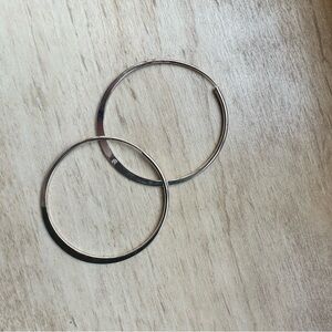 Silver large hoop earrings